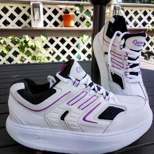 Curves For Women Walking Athletic Toning Shoe Sneaker 👟 Rocking Sole Sz 7.5 Wht